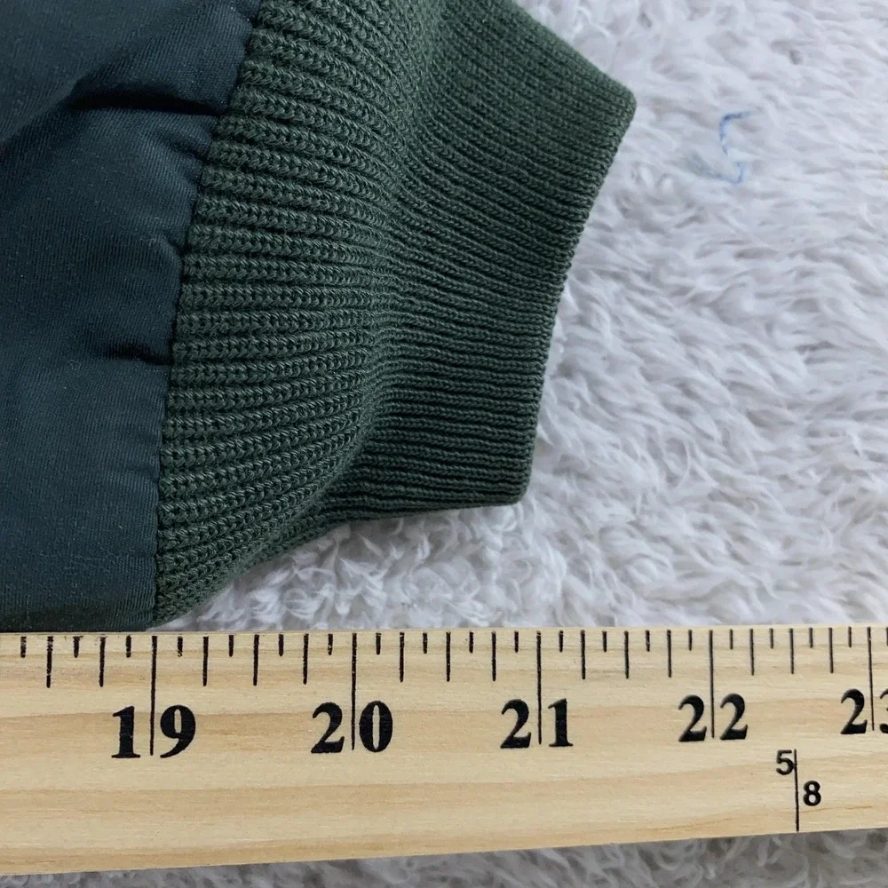 LL Bean Jacket Mens‎ Large Green Full Zip Fleece Lined Windbreaker Outdoor Coat